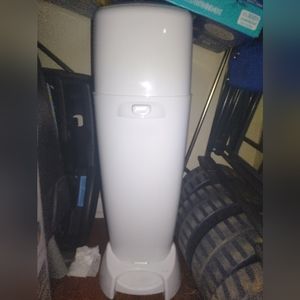 White diaper genie hamper